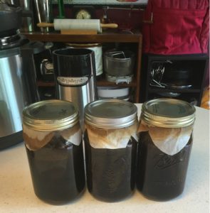 cold brew coffee in canning jars done