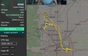Helicoptor flight path and info